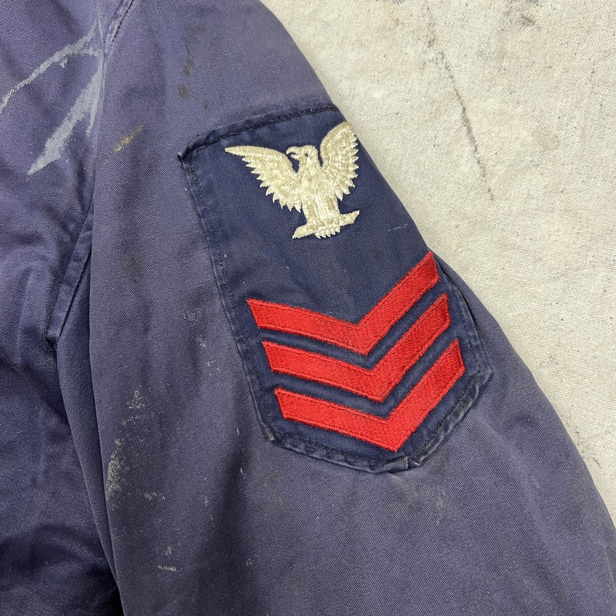 Vintage 60s US Navy N4 Blue Utility Deck Jacket Mens 40L Military 