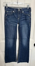 Ariat REAL Denim Girls Size 12 Selma Trouser Jeans Dark Wash Western Dressy
