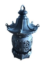 Lanterna tempio asiatico bronzo 41 cm traforata drago ornamento