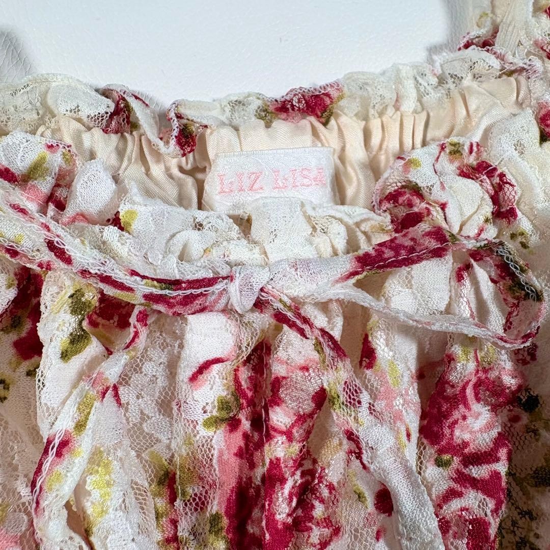 LIZ LISA Floral Lace Ribbon Dress Y2K Hime Style Free Size Rare