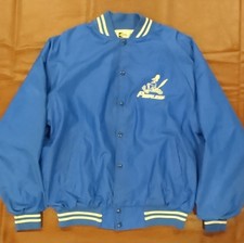Vintage Peerless K-Brand Men’s Blue Varsity Jacket Snap Front Embroidered XL
