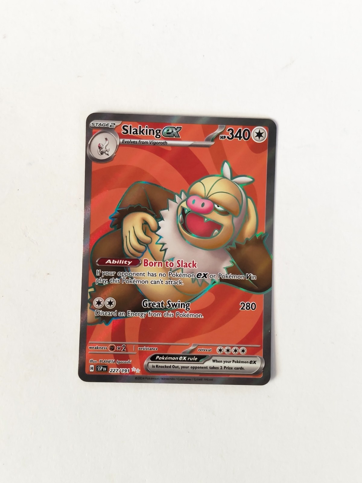 Slaking ex 227/191 Sv08: Surging Sparks Holo Full Art Near Mint