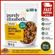 Purely Elizabeth Organic Original Salty-Sweet Granola 34oz,USDA Organic Non-GM
