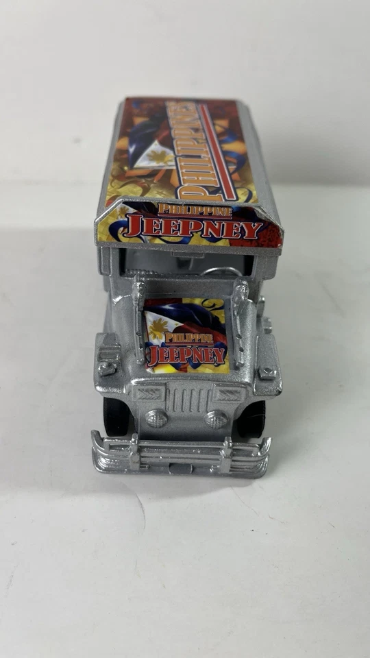 Autobús filipino Luzón Visayas Mabuhay Jeepney vintage fundido a presión plateado edición especial Foto 3 de 4