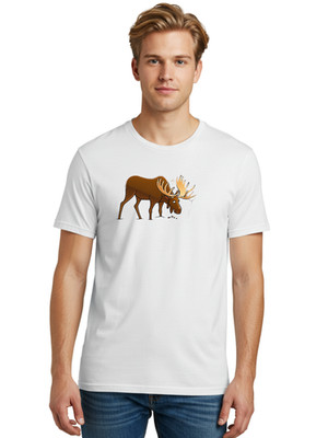 Moose-8 Mens Graphic Tee, 100% Cotton, Casual Summer Wear