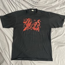 Vintage 80s Dragon Phoenix Graphic T Shirt Size XL Tattoo USA Made Single Stitch