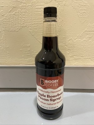 BIGGBY COFFEE MAPLE BOURBON PECAN SYRUP UNOPENED BRAND NEW 33.8 OZ