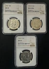 1953 P,D,& S FRANKLIN HALF DOLLARS NGC 1953 MS63, 1953 D MS63 FBL, & 1953 S MS64