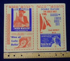 Rare  Ned Kelly Mick Jagger ROLLING STONES 1970 drive in flier PROMO