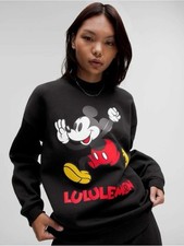 Disney Lululemon Mickey Mouse Oversized Pullover Sweatshirt - Black / Size S