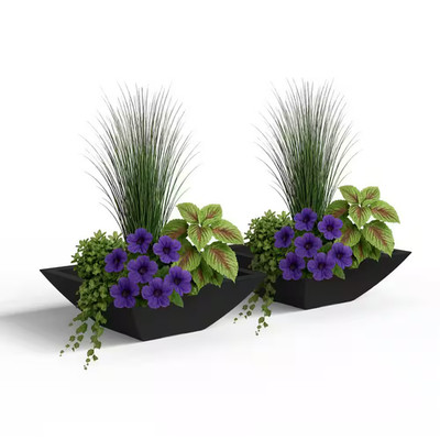 Evolve 6 Gal. Large Black Indoor Plastic Square Planter (20 In. L X 20 In. W X 7