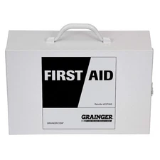 GRAINGER APPROVED 54607 Empty First Aid Kit,2 Shelves,10.5"H,WHT 22FX69