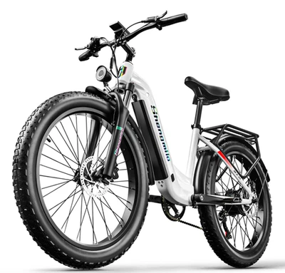 SHENGMILO 26-Zoll-Elektrofahrrad 48-V-17,5-Ah-Akku 1000W Motor Dicker Reifen City-Fahrrad