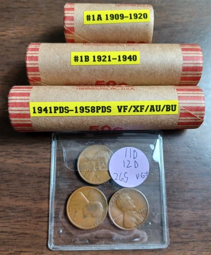 Lots 1-10 VG/AU Wheat Cents+3x Bonus 1909VDB+1926S+1911D+1912D,128 DIFF-L@@K