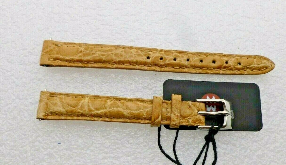 Correa de reloj Michele genuina de cocodrilo de arena de 12 mm nueva Foto 4 de 4