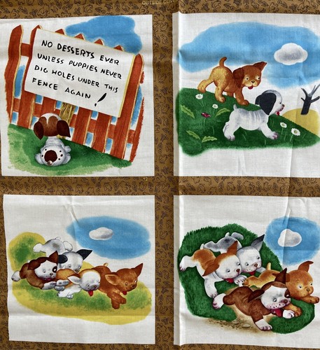 Little Golden Book Fabric Poky Little Puppy Panel Cotton Quilt Quiet Cut Sew Dog - Picture 3 of 9