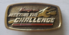 Vintage BTS Solid Brass Snap On Tools Belt Buckle Meeting The Challenge Wrench