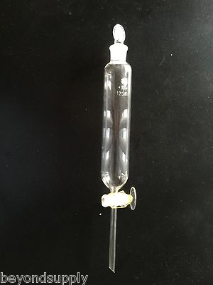 Lab Glass Cylindrical shape Shaped separatory separation funnel 125ml  new