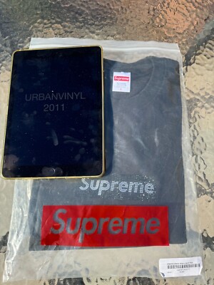 Brand New Supreme Swarovski Box Logo Tee BLK SS19 25 anniversary