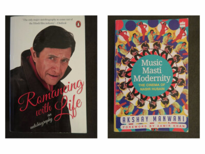 2 Books:  Dev Anand-Romancing With Life  + Nasir Husain-Music Masti Modernity