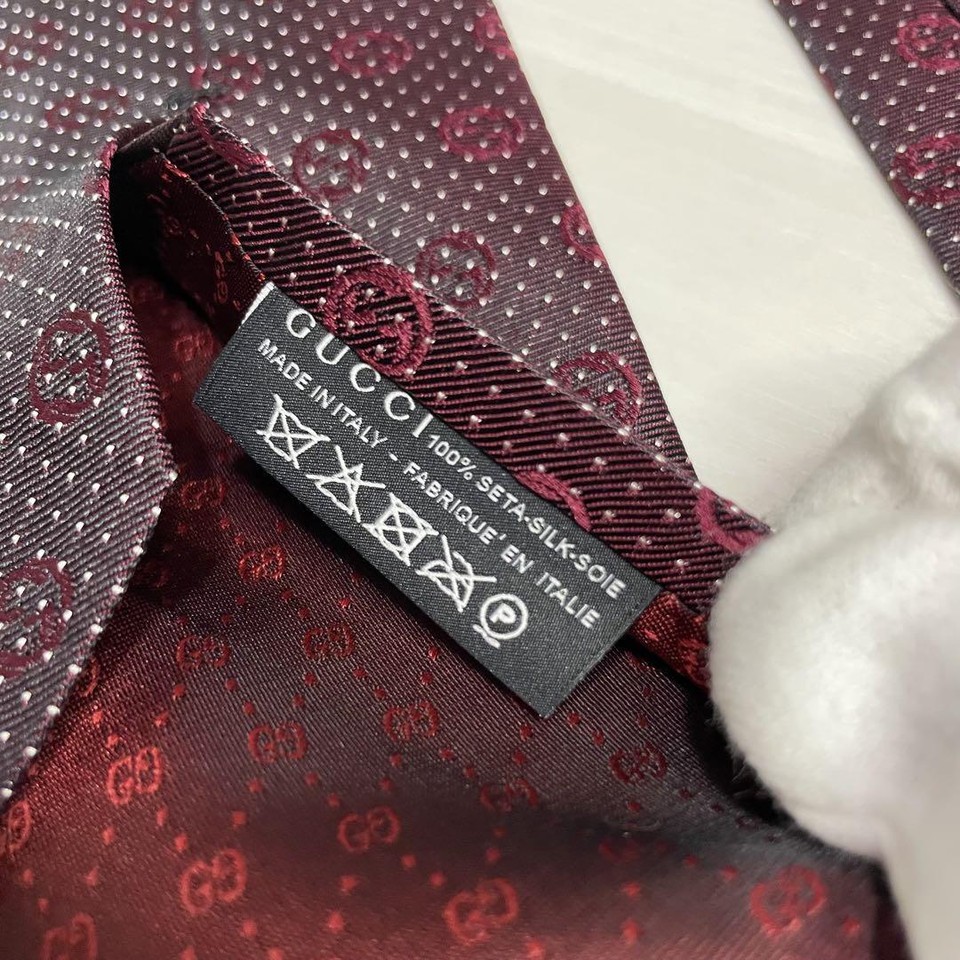 Gucci Tie Gg Pattern Wine Red Dark Bordeaux eBay