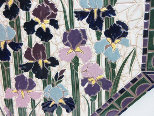 Mosaico Iris Primavera Arte da Parete Fatto a Mano Piastrelle Ceramica Decorazione 23" x 23" - Foto 3 di 7
