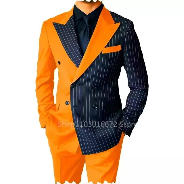 スーツ VINTAGE 80s Double breasted suit orange s-l1200.jpg