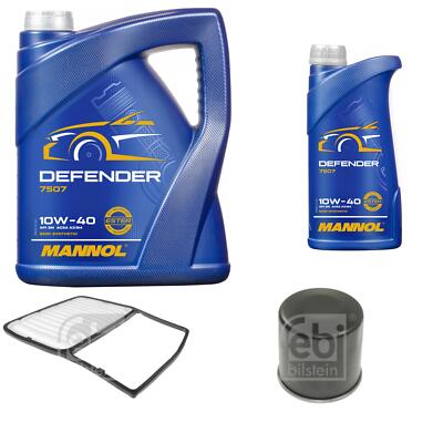 FEBI BILSTEIN Inspektionspaket 6L MANNOL Defender 10W-40 für Daihatsu Terios