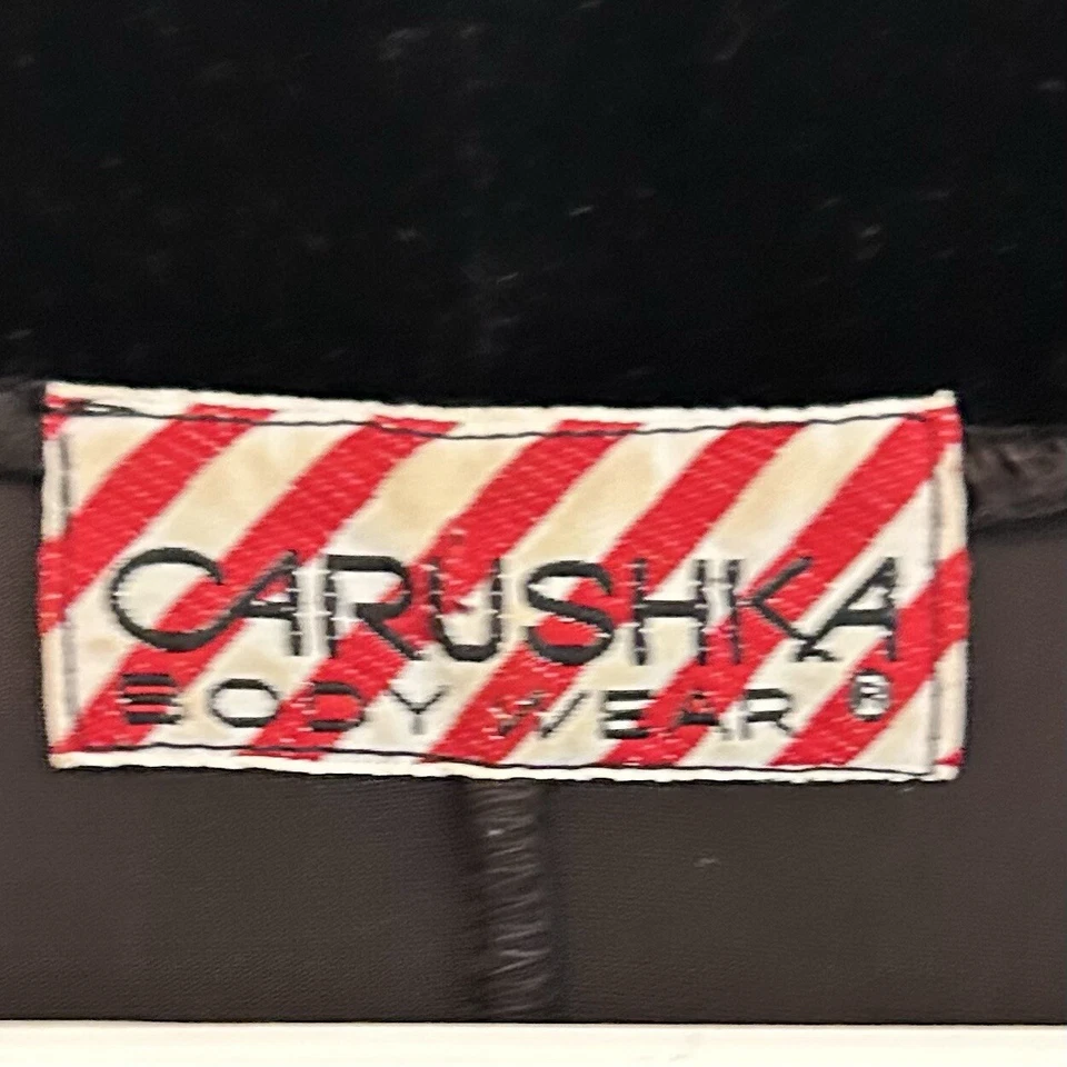 Vtg Carushka Black Velvet Duster Women’s Sz M Open Front Cardigan Pockets USA - Image 4 of 4