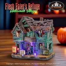 FG Square Flesh Eater's Refuge Zombie Theme Spooky Halloween Village Decor 7x5x7