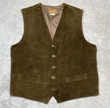 Golden Bear Vest Men's Large Brown Leather with Liner Made in USA