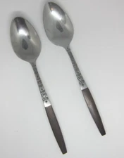 2  Interpur INR2 Stainless Teaspoons Synthetic Wood Handle MCM Flatware