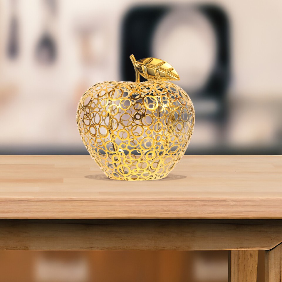 Japanese Decor Hollow Apple Statue Desktop Metal Ornament Award