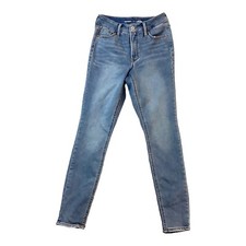 Old Navy Rockstar Super Skinny High-Rise Stretch Blue Denim Jeans Womens Size 0