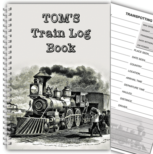 TRAIN SPOTTING LOG BOOK/PERSONALISED A5/TRAIN SPOTTERS JOURNAL/TRAINSPOTTING 03 - Picture 12 of 14