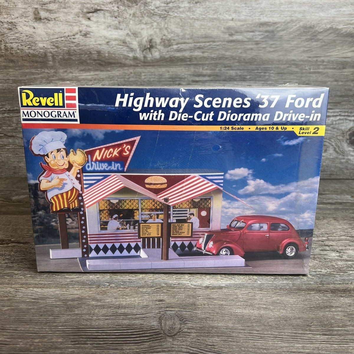 Vintage Revell Monogram Highway Scenes '37 Ford Drive In Model Kit