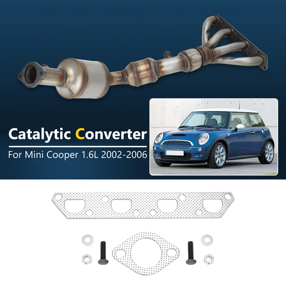 Convertidor catalítico colector de escape con sello para Mini Cooper 1,6 L 2002-2006 EPA Foto 2 de 4