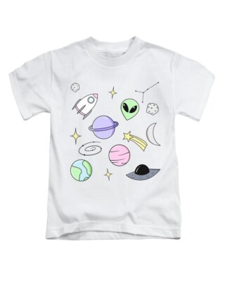 Süßes Space Montage Kinder T-Shirt Planeten Sterne Kinder Oberteil Neu