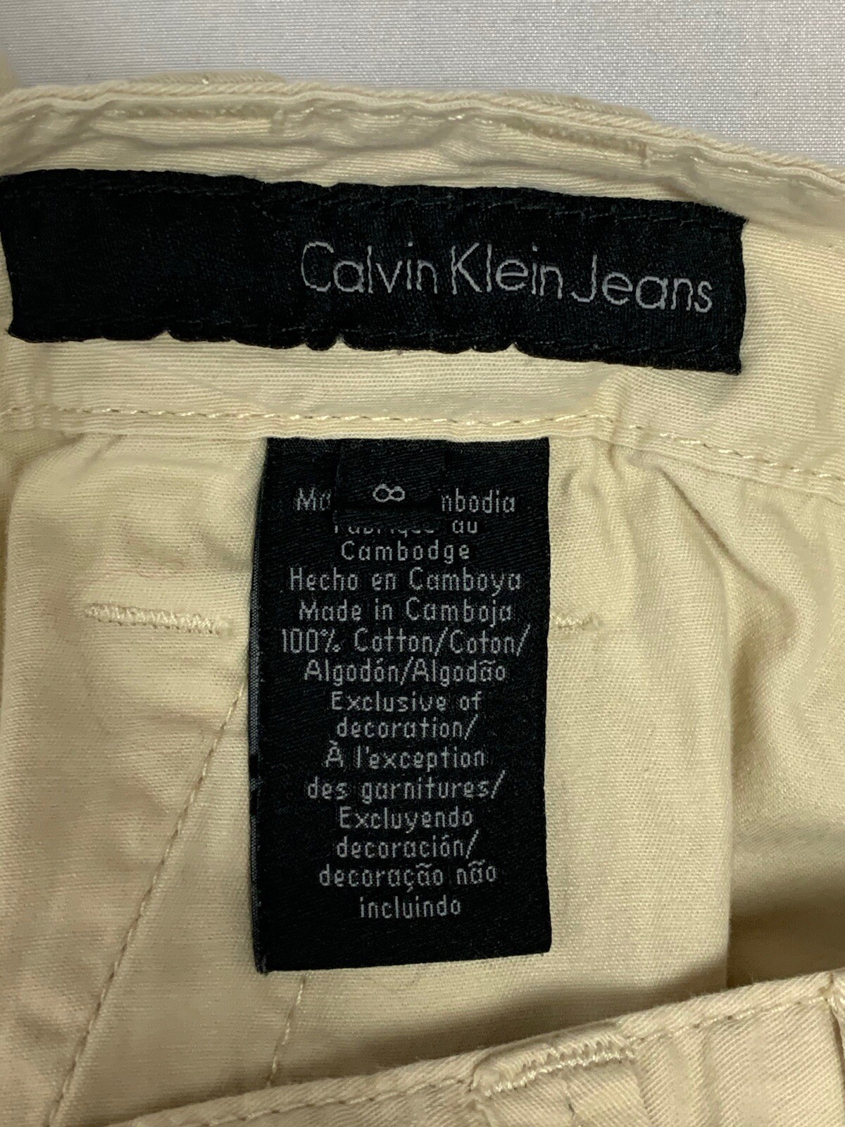 Calvin Klein Jeans Women’s Cargo Capri Cropped Pants Tan Straight Leg Mid Rise 8