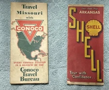 Vintage CONOCO and Shell State Maps
