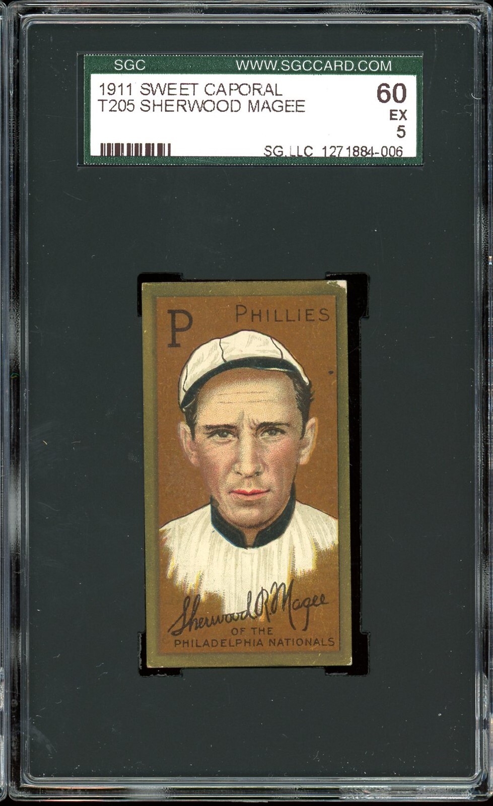 1911 T205 Gold Border Tobacco Sherry Magee SGC 5