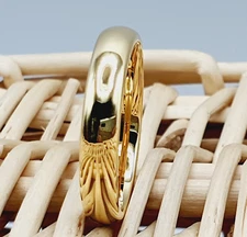 4mm Gold High Polished Comfort Fit Tungsten Carbide Ring Wedding Band for Women