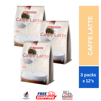 [3 PACKS] AIK CHEONG Cafe Latte 3in1 Cafe Art BUNDLE (25g x 12 Sachets)