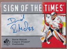 2020-21 SP Authentic '00-01 Retro Sign of the Times David Rittich AUTO - FLAMES