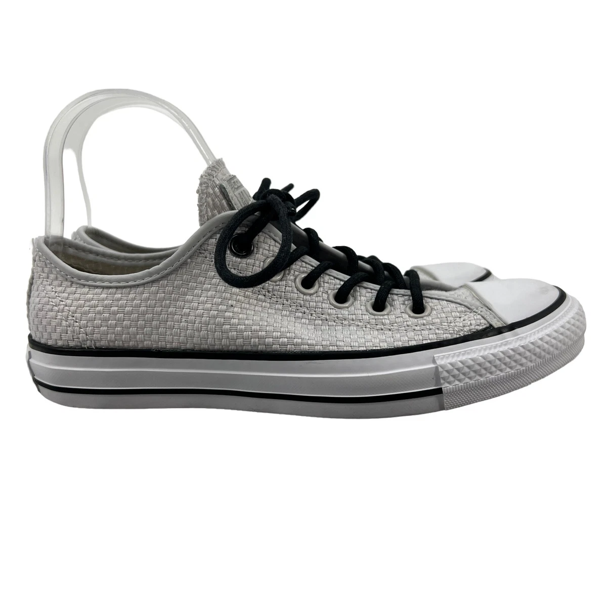 Converse Ox Amp Cloth Weave Sneakers Womens 8 Silver Low Top All