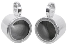 Pair Rockville 6.5" Polished Silver Aluminum Wakeboard Tower Speaker Enclosures