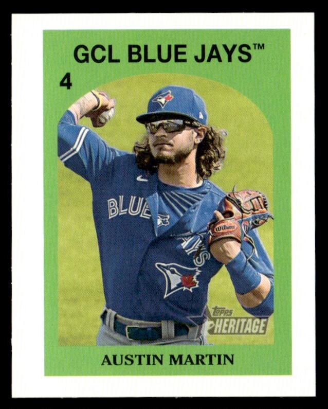 2021 Topps Heritage Minor League Austin Martin RC GCL Blue Jays