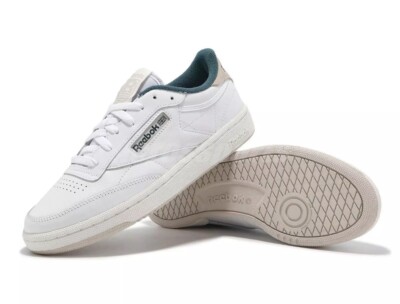 Size 6 - Reebok Club C 85 White Hoops Blue W