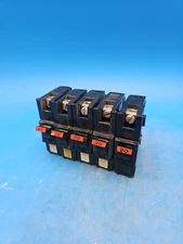 LOT OF 5 Federal Pacific FPE NA120 1 Pole 20 Amp Stab-Lok Circuit Breakers.