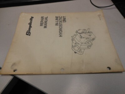 Vintage Simplicity Repair Manual In-Line Hydrostatic Unit TP-234